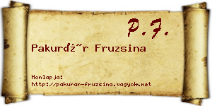 Pakurár Fruzsina névjegykártya